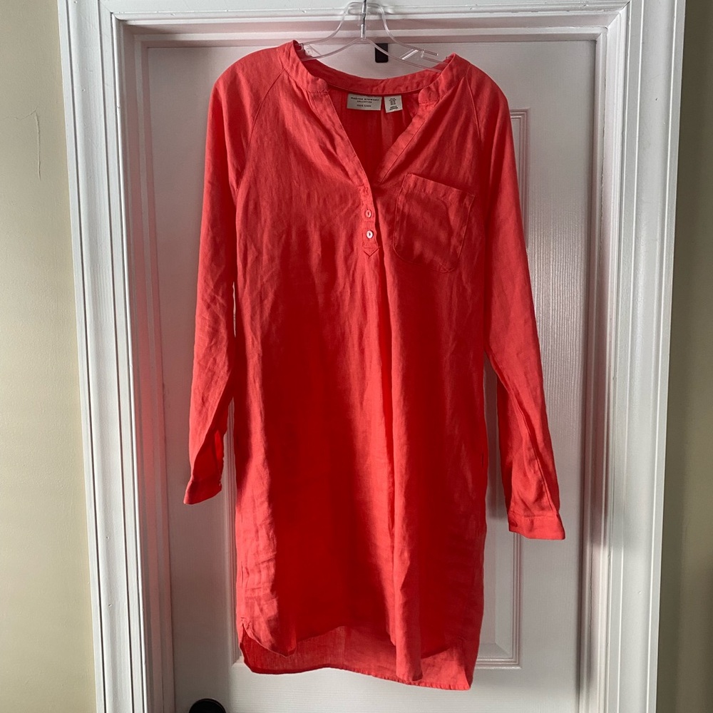 Linen Coral Tunic Dress size M